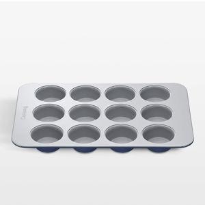 Caraway Navy Ceramic Non-Stick 12-Cup Muffin Pan + Reviews | Crate & Barrel