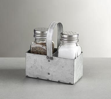 Galvanized Metal Salt & Pepper Shakers