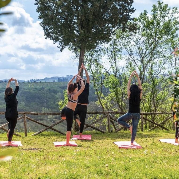 For those looking to start the day with calm and balance, the villa offers outdoor yoga overlooking the rolling Tuscan hills.