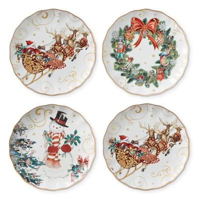 Twas the Night Before Christmas Dinner Plates, Set of 4, Mixed