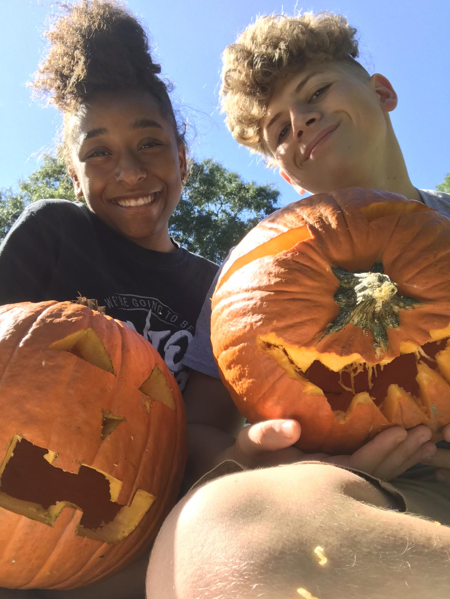 He taught me how to carve pumpkins for the first time. <3
P.S. I made fun of him because the "eyes" on this pumpkin look like eyebrows, lol.