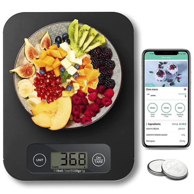 Smart Food Scale, Kitchen Food Scales Digital Weight Grams and Oz with Nutritional Calculator, Food Weight Scale for Baking, Cooking, Macro Calorie Counting, Keto, Meal Prep