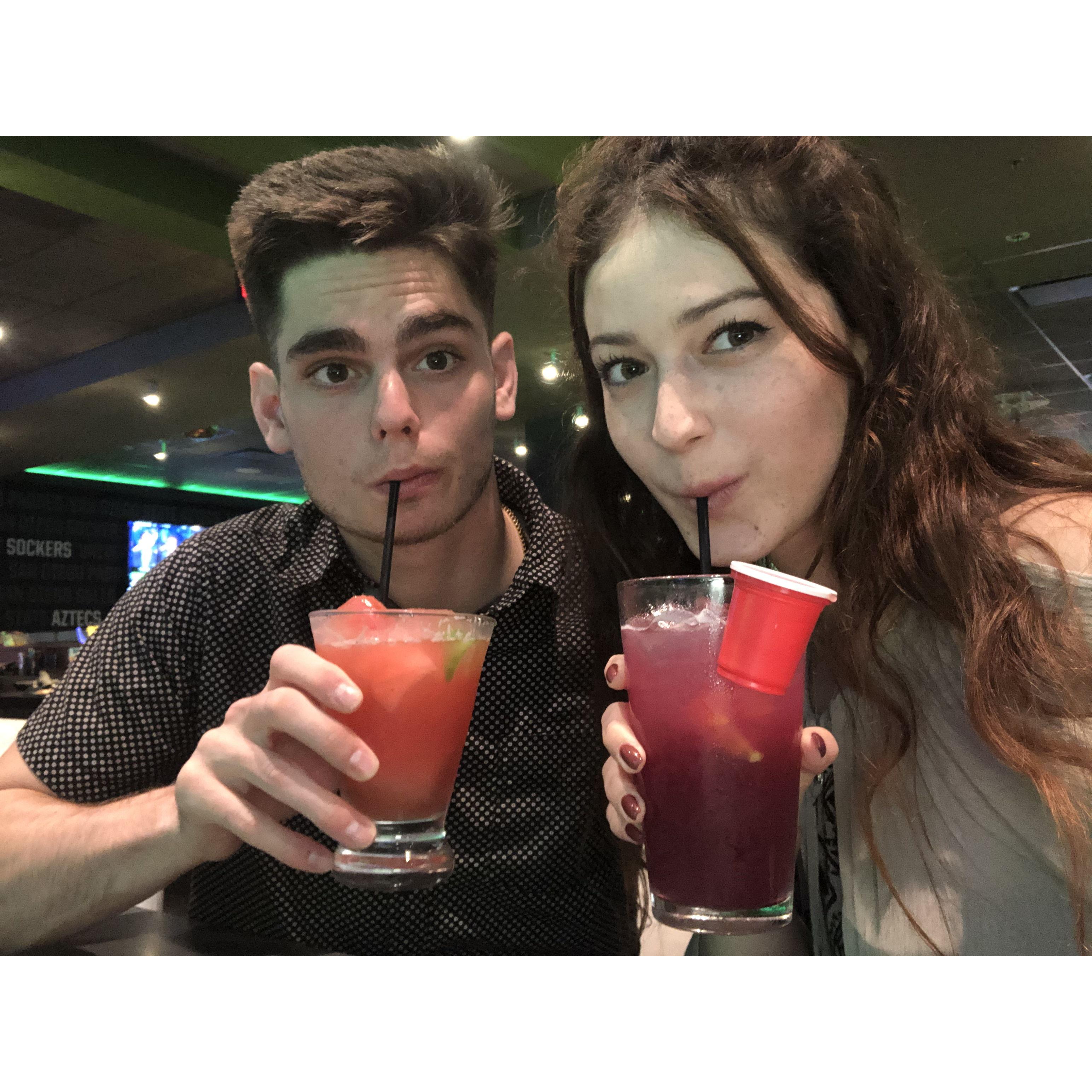 Shannon and Jason went to Dave and Busters to channel their inner child for their 1st year anniversary.