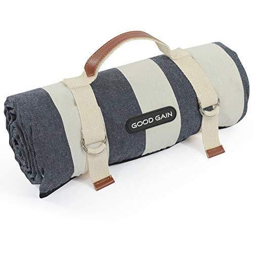 Good Gain Picnic Blanket Waterproof, Beach Blanket Portable with Carry Strap Outdoor Camping Party, Large Foldable Sand Proof for Wet Grass Hiking or Kids Playground Picnic Mat
