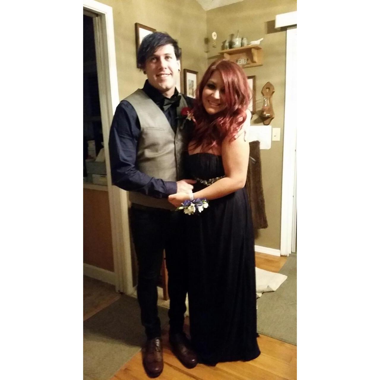 Both of us didn’t go to our prom but luckily the bar we met at had prom. It was a blast!