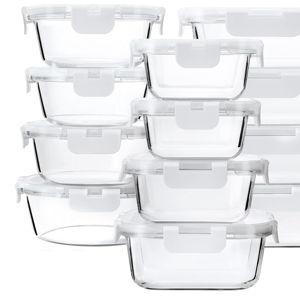 24-Piece Glass Food Storage Containers White