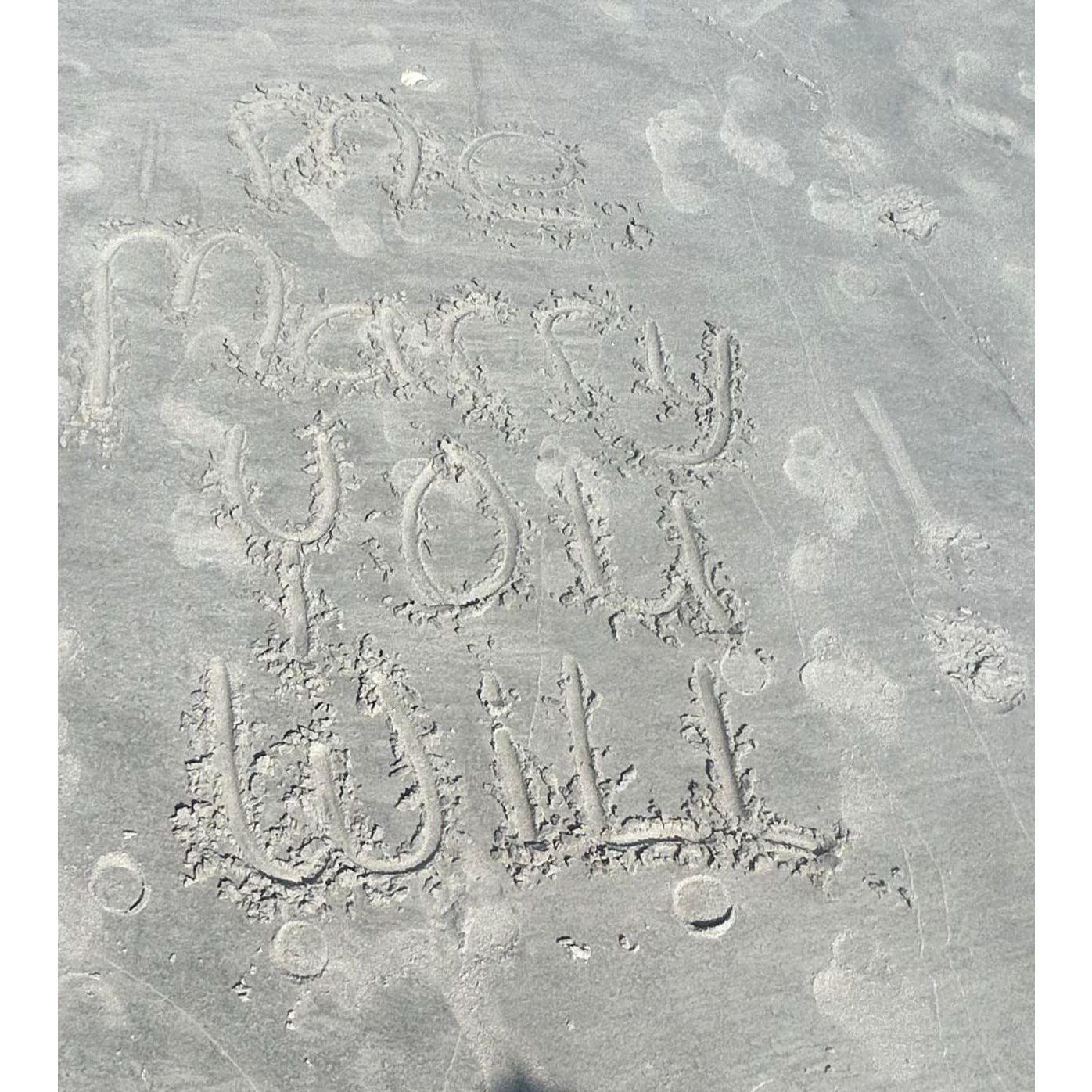The proposal, on the beach of course!