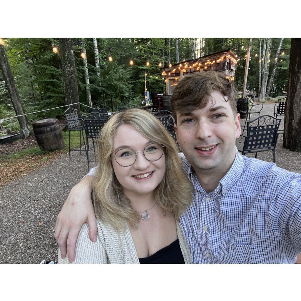 First night in Leland on our engagement trip (August 2023).