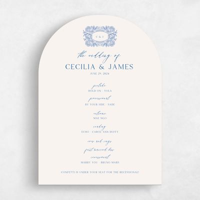 Blue Arch Wedding Program - Caleania