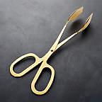 Gold Scissor-Handled Serving Tongs