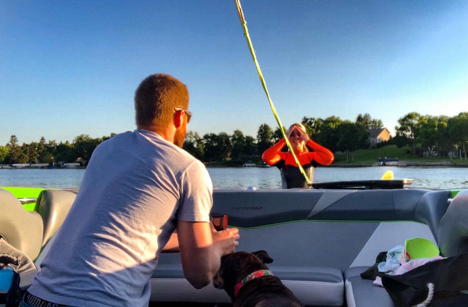 Russ proposed with Rylee in our boat on our favorite lake
