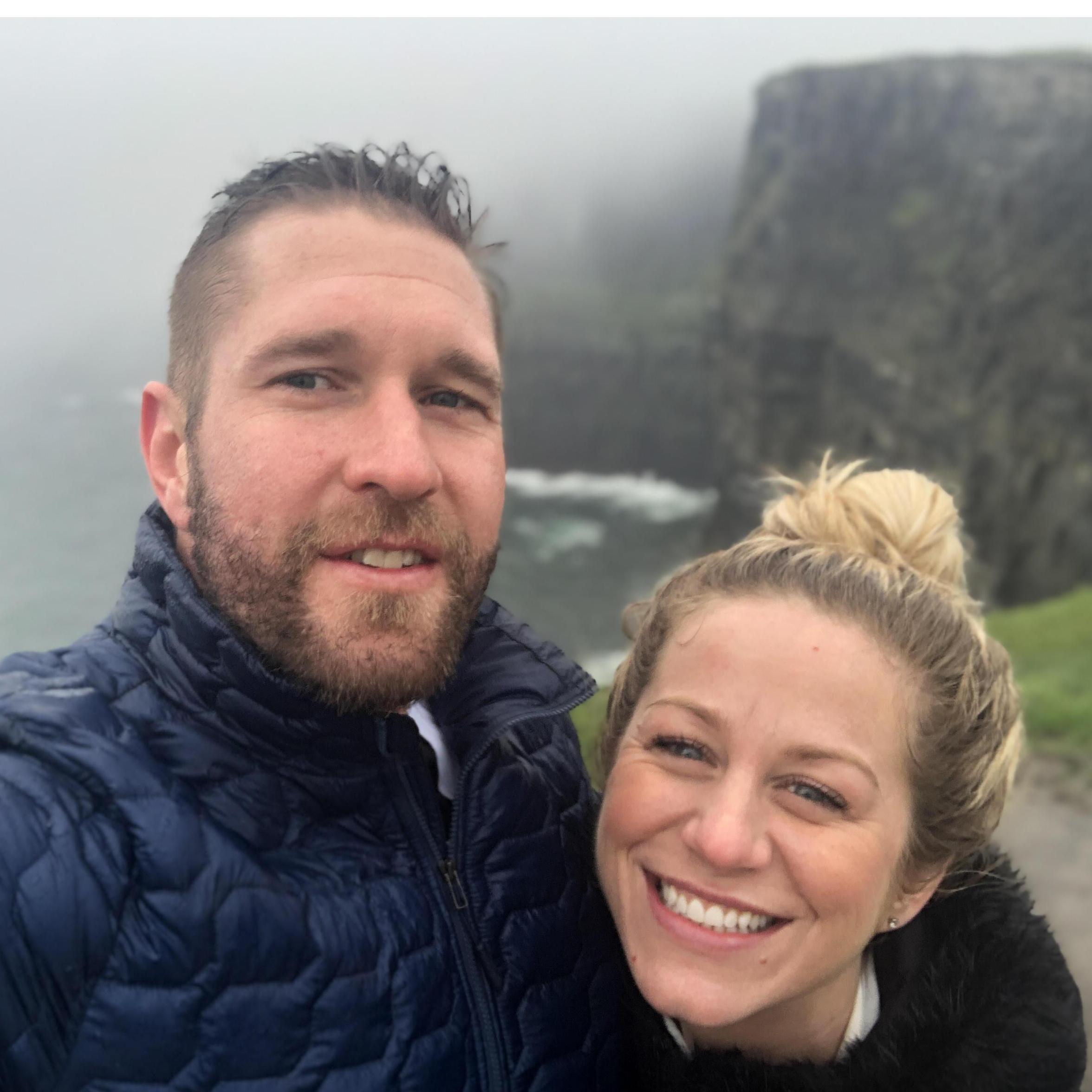 Cliff of Moher.  Valerie loves this photo because she thinks I look rugged, and she's right.