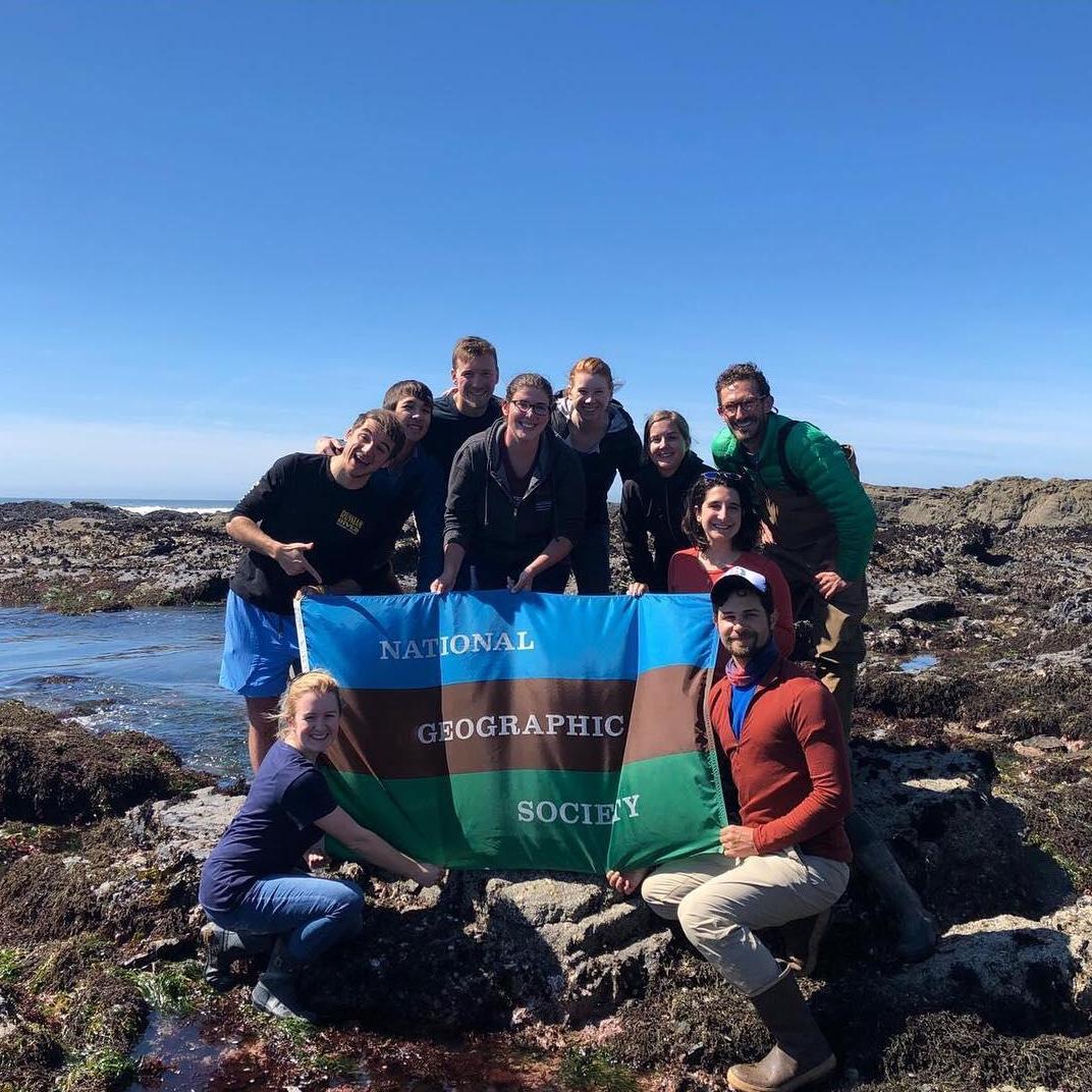 Having a fun day exploring some tide pools with friends