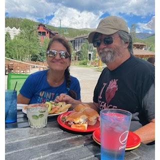 Lunch in Winter Park July 2022. Happy birthdays us!