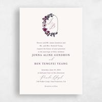 Purple Wedding Invitation - Brighton Portrait