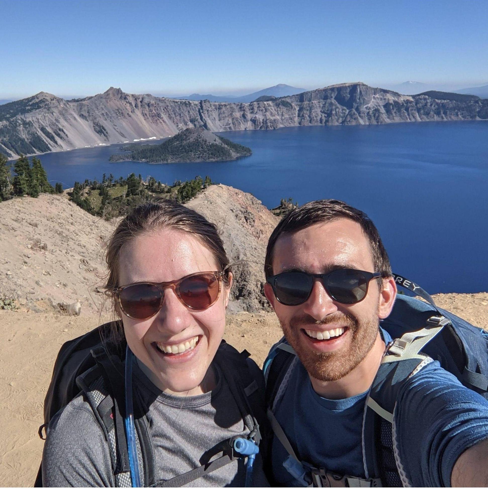 Hiking at Crater Lake National Park.