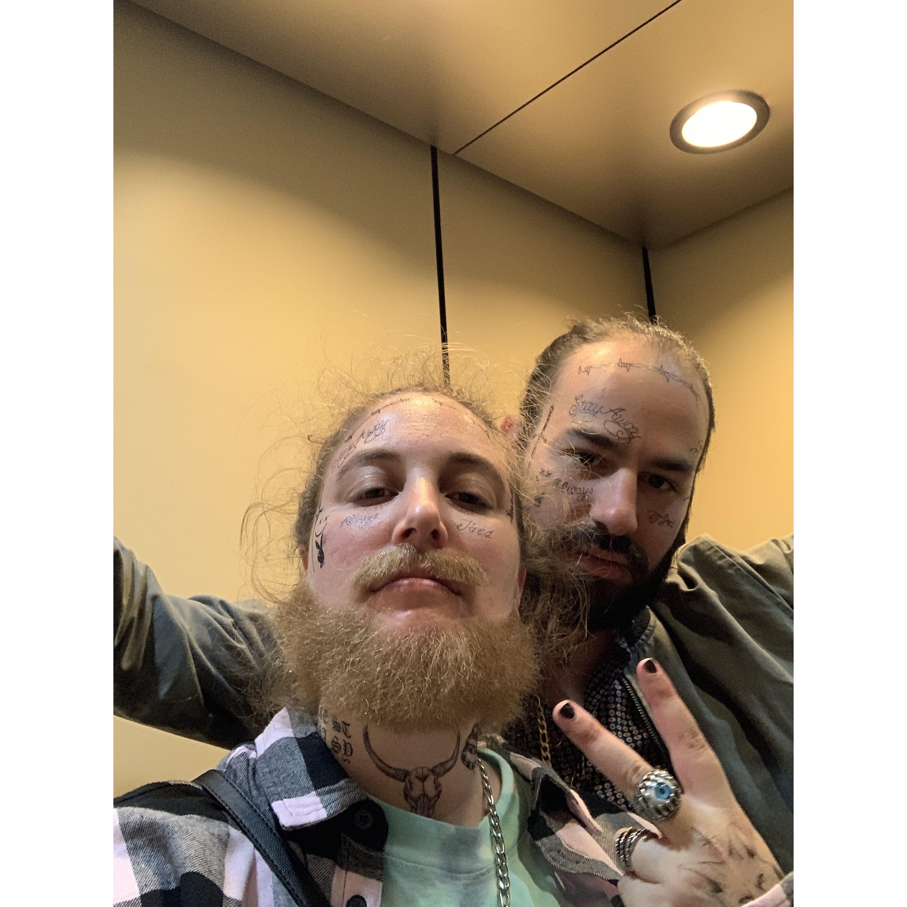 Post Malone and Post Malone hitting the town on Halloween.