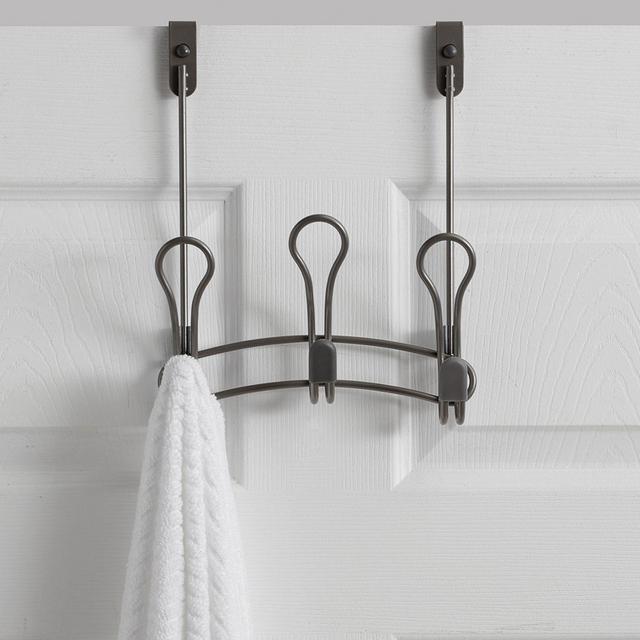 ORG Zenna Over-the-Door 3-Hook Rack in Satin Nickel