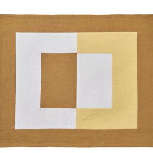 Bauhaus Embroidered Patchwork Placemats Set of 4 (Camel)