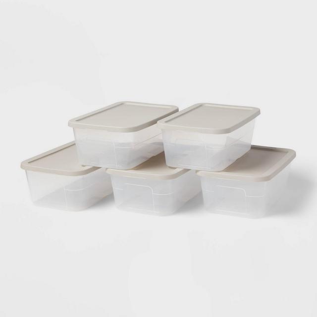 6qt 5pk Storage Tubs Gray - Room Essentials™