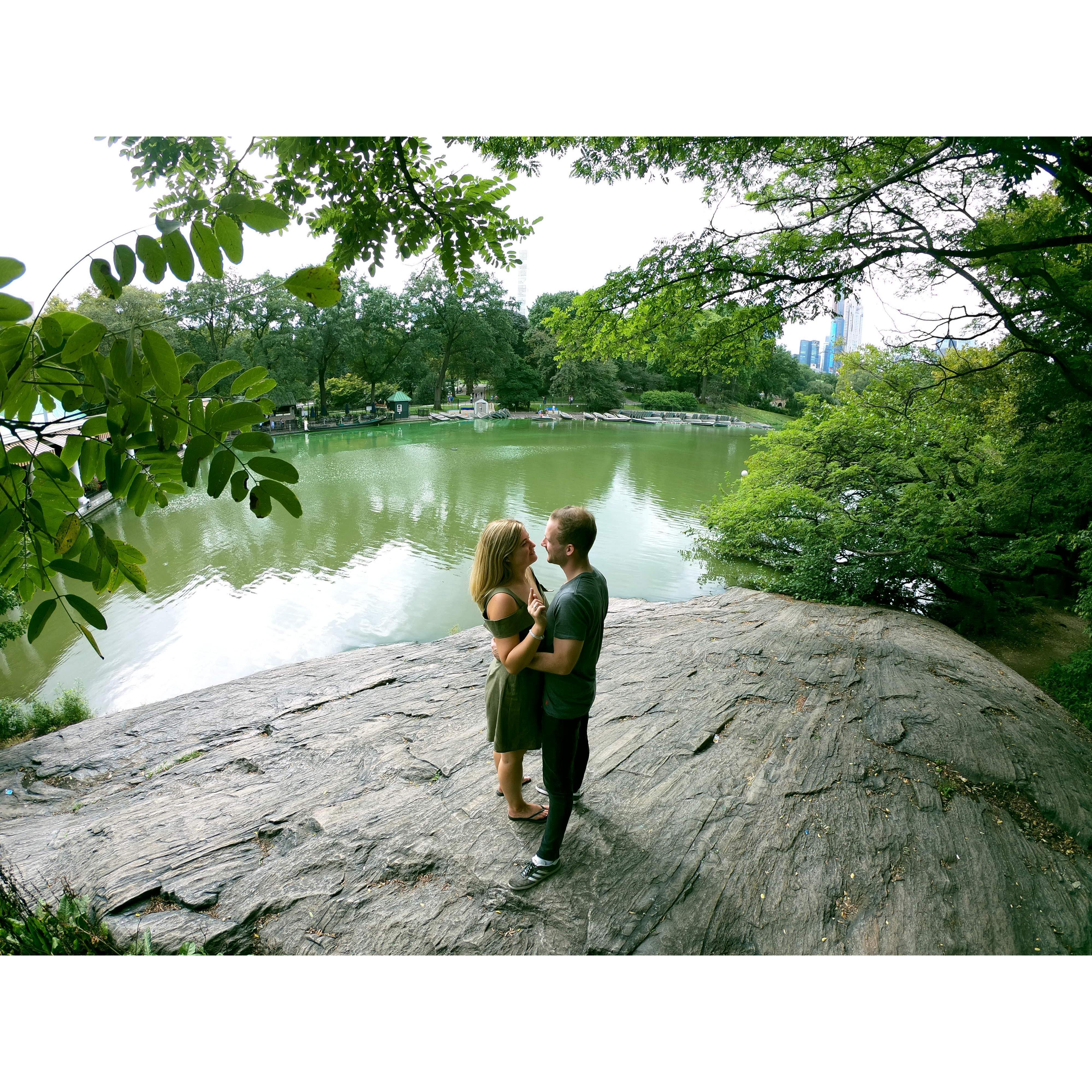 This photo was taken just after the Proposal in Central Park outside the Boat House in NYC - 2018