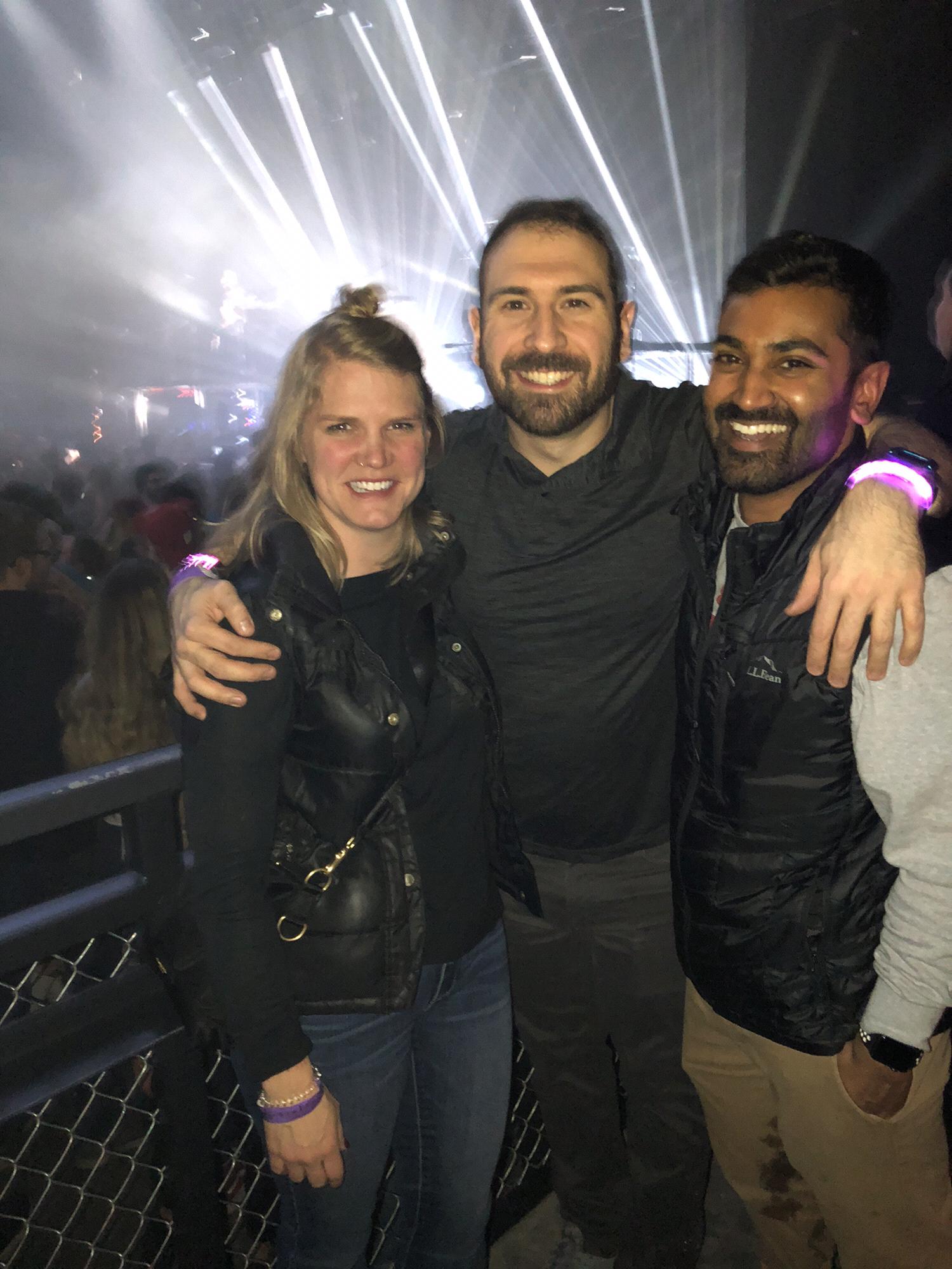 At a concert with Best Man, Peter Kruchten (Feb 2020)