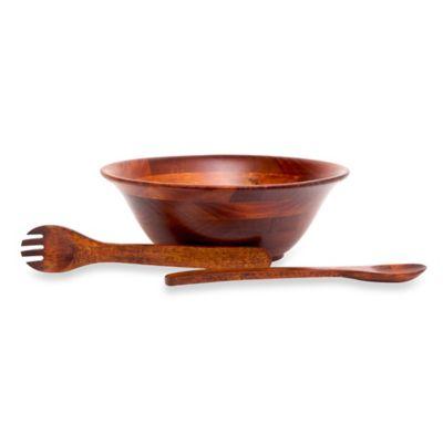 Lipper Cherry Wood 3-Piece Salad Serving Set