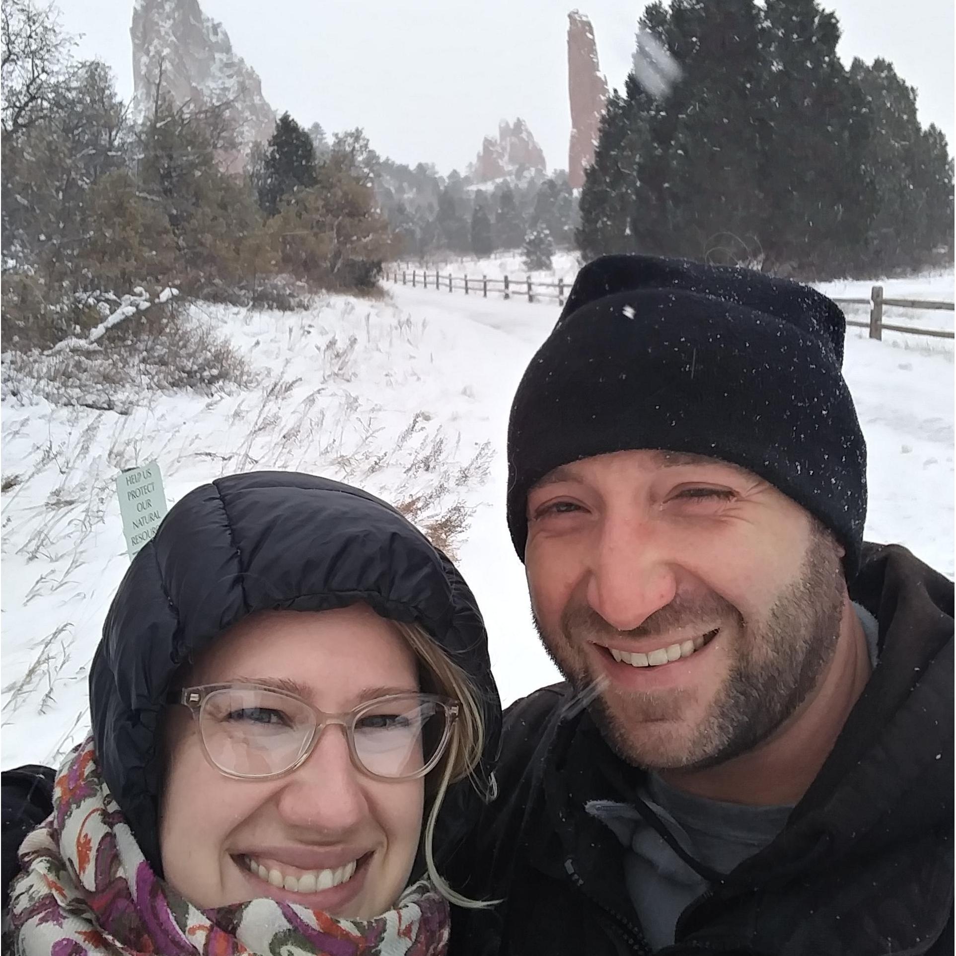 Snow date in the Garden of the Gods.