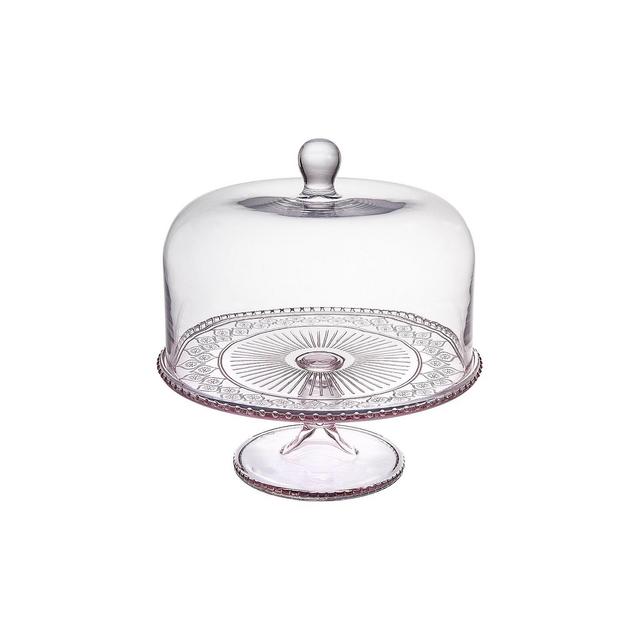 Godinger Claro Pink Covered Cake Plate