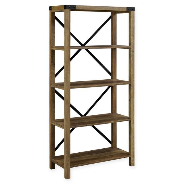 Forest Gate Englewood Farmhouse 64-Inch Bookcase in Rustic Oak