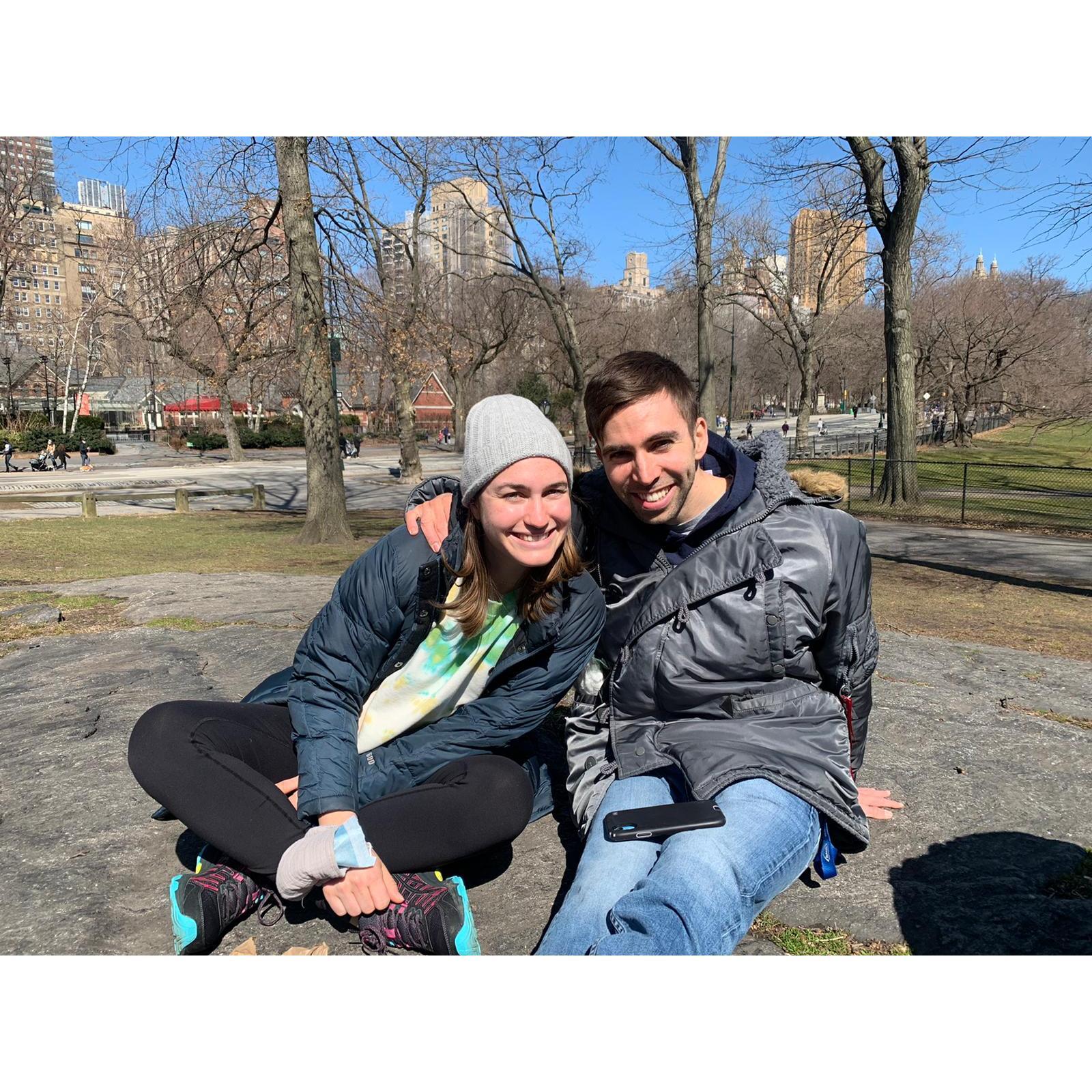 An early pic of us, post volunteering with friends in Central Park!