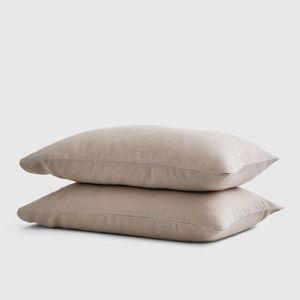 European Linen Pillowcase Set - Standard Size in Toffee