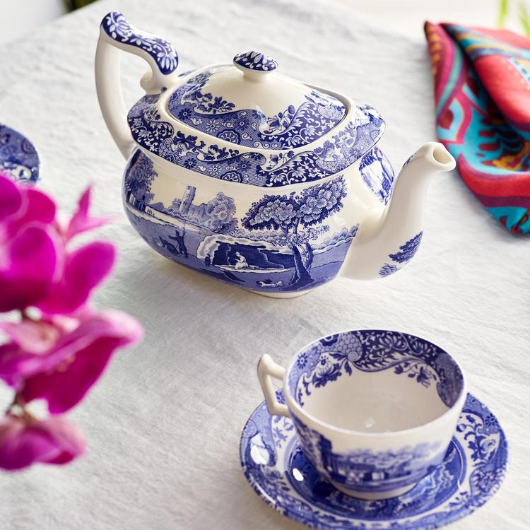 spode 青と白の風景画 ティーセット スポードティーポットとカップセット
