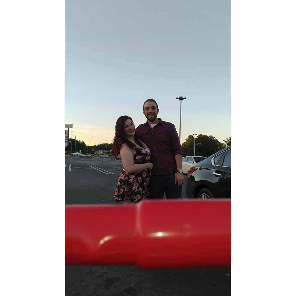 Our first selfie (With the assistance of a shopping cart) Snapped a few hours before Michael told Kristina he loved her for the first time.