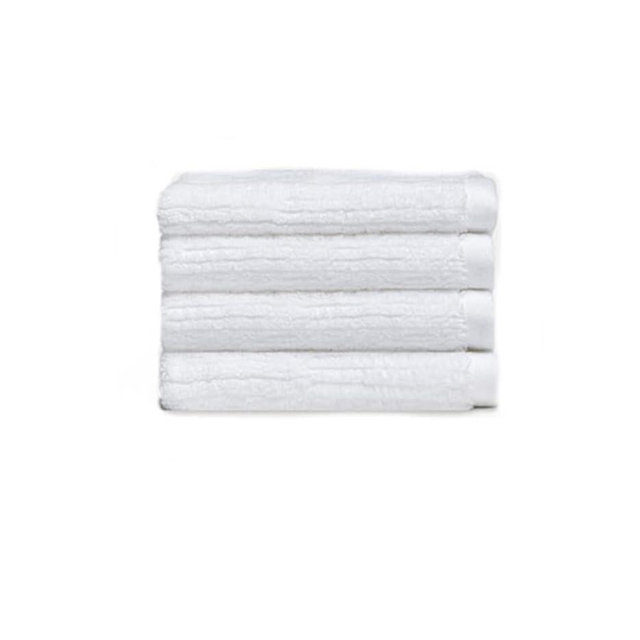 Cozy Earth Ribbed Washcloth Set - 60% Cotton 40% Viscose from Bamboo Bathroom Washcloths - Soft & Absorbent Textured Ribbed Pattern - 4 Pack White