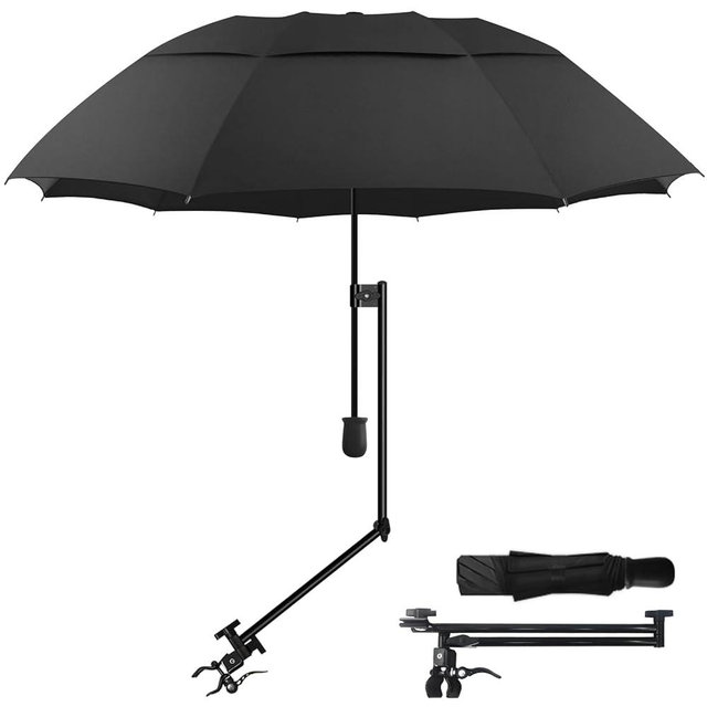 Patio Umbrellas UPF 50+ 360 ° Adjustable Shade Umbrella,Beach Umbrella with Universal Clamp,Beach Clamp on Umbrella,suitable for Patio,beach chairs,golf carts, wheelchairs,carts,bleachers,camping and fishing