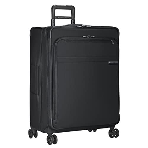 Briggs & Riley Baseline-Softside CX Expandable Large Checked Spinner Luggage, Black, 28-Inch