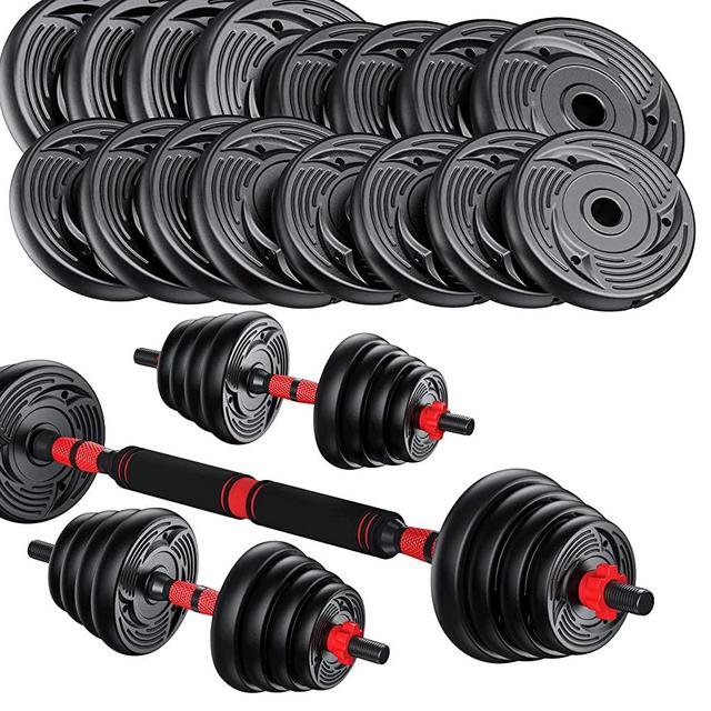 Dumbbells Set Adjustable Weights Pair: 44lb 66lb Coated Free Adjusted Weight Dumbbell Barbell Variable & Interchangeable Changeable Non-Slip Hand Heavy Workout for Beginner Home Gym Exercise Fitness