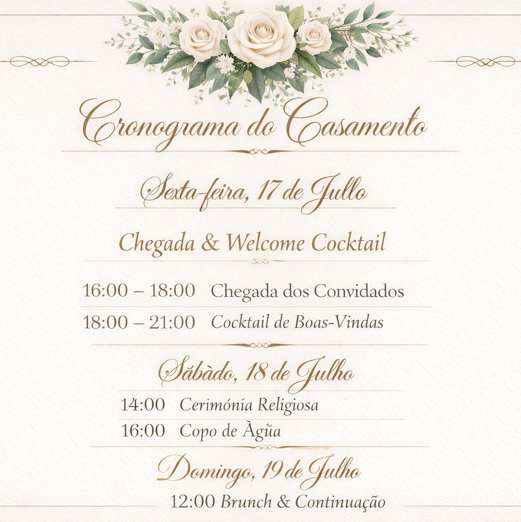 Cronograma do Casamento