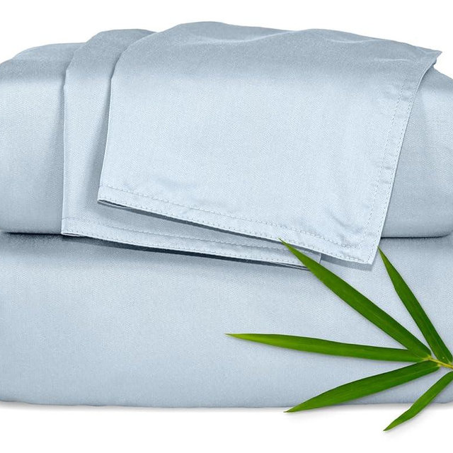 Pure Bamboo California King Sheets, Genuine 100% Organic Viscose Derived from Bamboo Bed Sheet Set, Soft & Cooling, Double Stitching, 2 Year Quality Promise (California King, Glacier)
