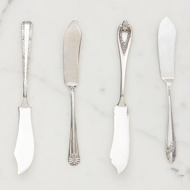 Vintage Found Hotel Silver Spreaders, Set Of 4