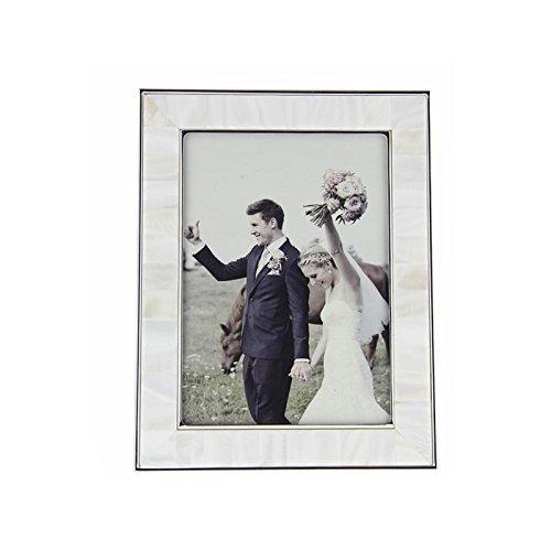 Unique Desk Freshwater Shell Picture Frame 4 × 6 White Fulemay Ornate Wedding Anniversary Photo Frame Love Frame