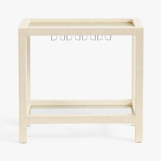 Cape Woven Bar Cart, White Wash