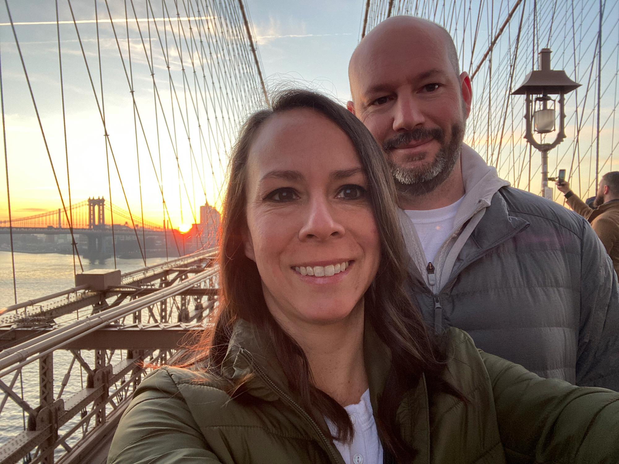Sunrise on the Brooklyn bridge