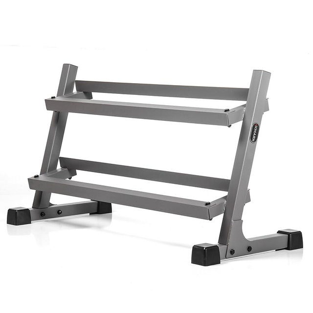 XMARK Dumbbell Storage Rack, 2-Tier Heavy Duty Weight Rack for Convenient Dumbbell Storage, Compact Storage for Weights, Gray or Black
