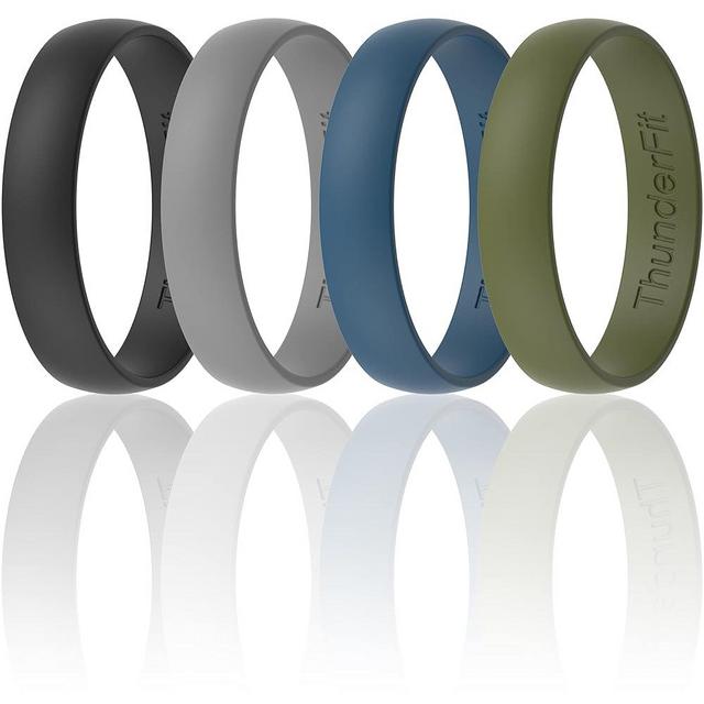 ThunderFit Silicone Wedding Ring for Men & Women - 4 Rings / 1 Ring Rubber Engagement Bands - 6.3mm / 5mm / 4mm Wide - 1.65mm Thick