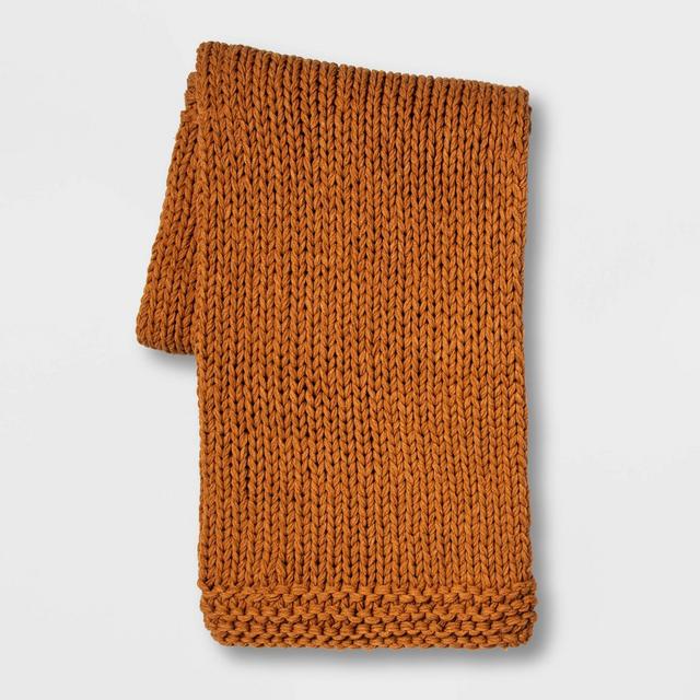 Chunky Knit Throw Bronze - Threshold™