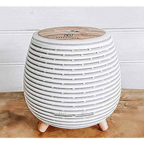 Aromatherapy Essential Oil Wooden Grain Diffuser with Auto Shut-Off Function | Cool Mist Humidifier for Yoga Spa Office Bedroom Home | 120ml (White)