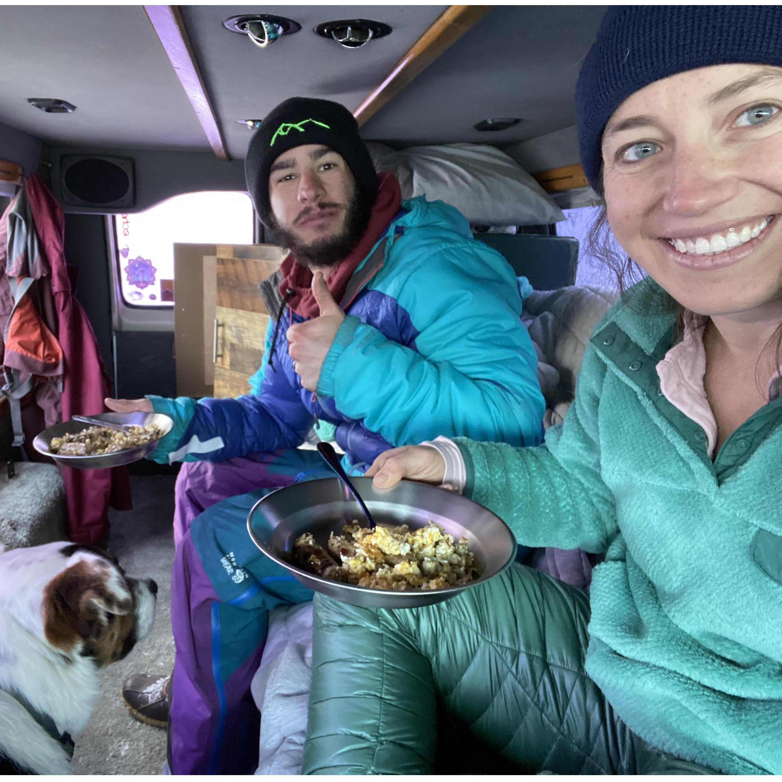 Christmas 2021 breakfast in the van!