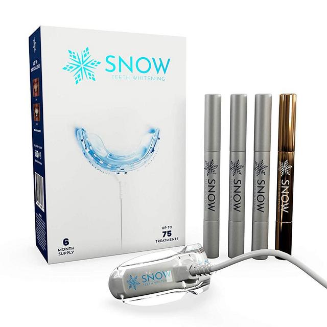 SNOW Teeth Whitening Kit with LED Light | Complete at Home Whitening System - Best Results - Safe for Sensitive Teeth, Braces, Bridges, Crowns, Caps & Veneers